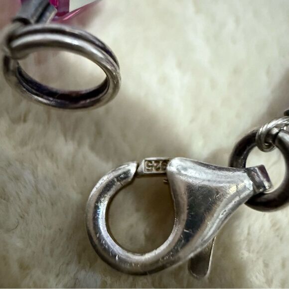 COLORFUL GEMSTONEā& CRYSTAL BRACELET āSTERLING SILVER CLASP ā ARTISAN STYLE 7.5ā - Picture 8 of 17